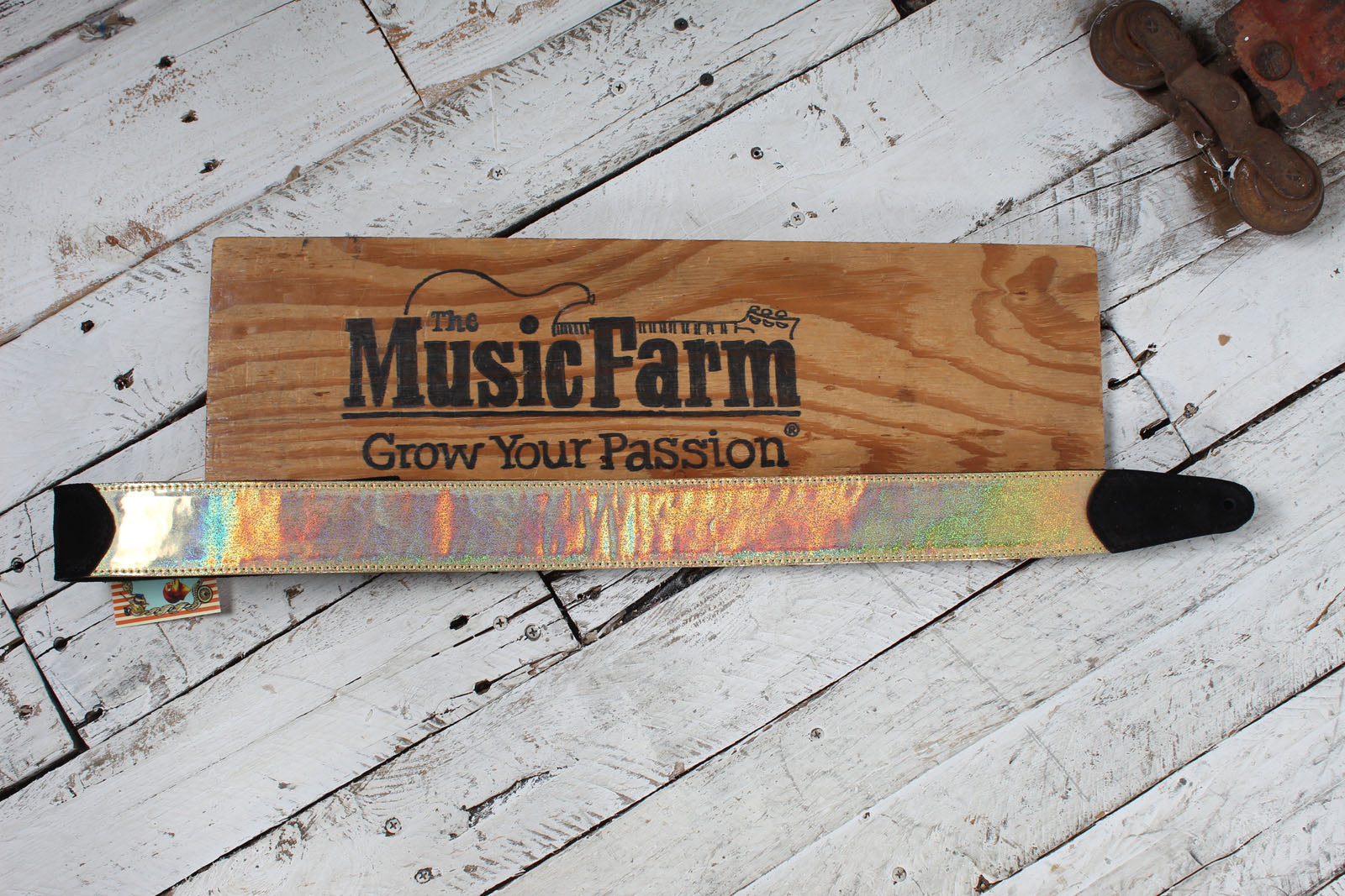 Henry Heller HMOD2-10 2 Inch Gold Sparkle Vinyl Guitar Strap with Suede Ends