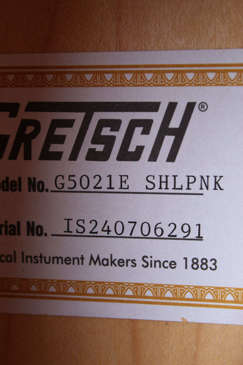 Gretsch G5021E Rancher Penguin Parlor Acoustic Electric Guitar Shell Pink