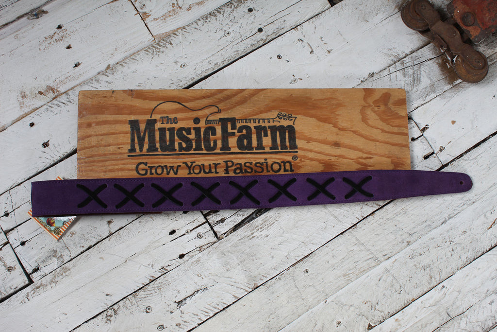 Henry Heller HPX-PUR  2 Inch Wide Purple Suede Adjustable Guitar Strap