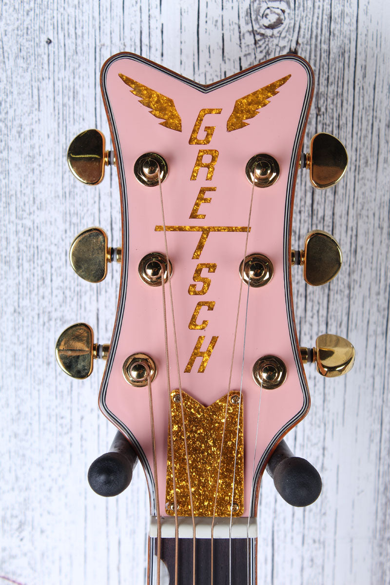 Gretsch G5021E Rancher Penguin Parlor Acoustic Electric Guitar Shell Pink