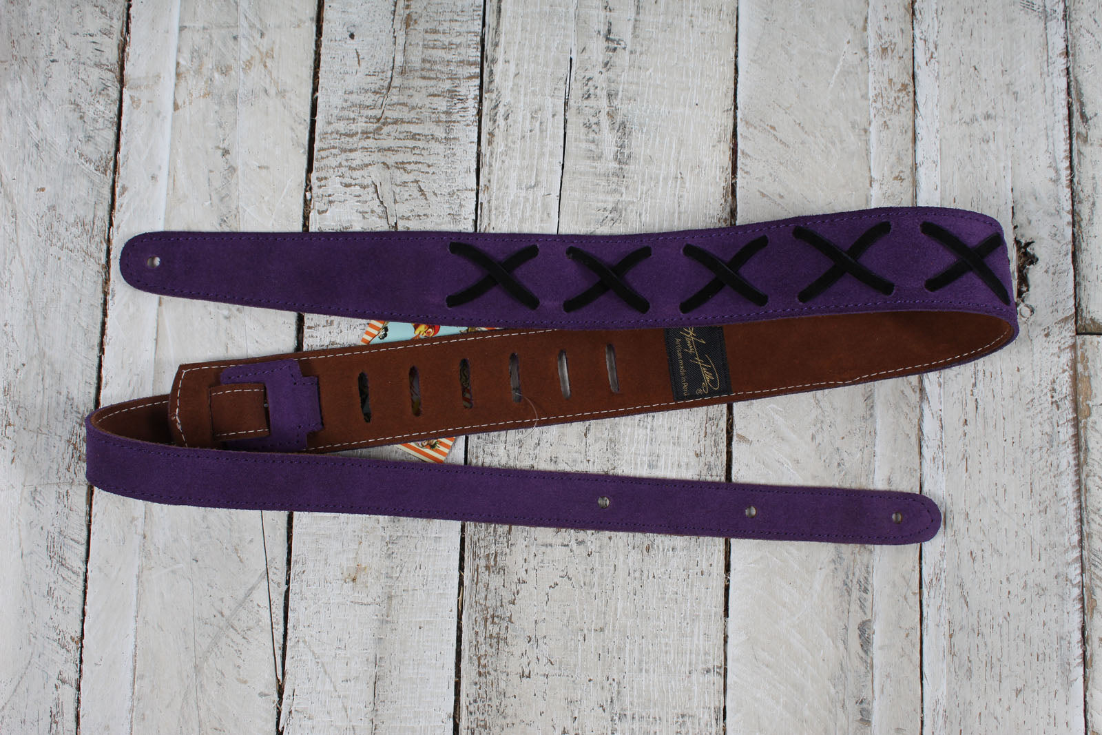 Henry Heller HPX-PUR  2 Inch Wide Purple Suede Adjustable Guitar Strap