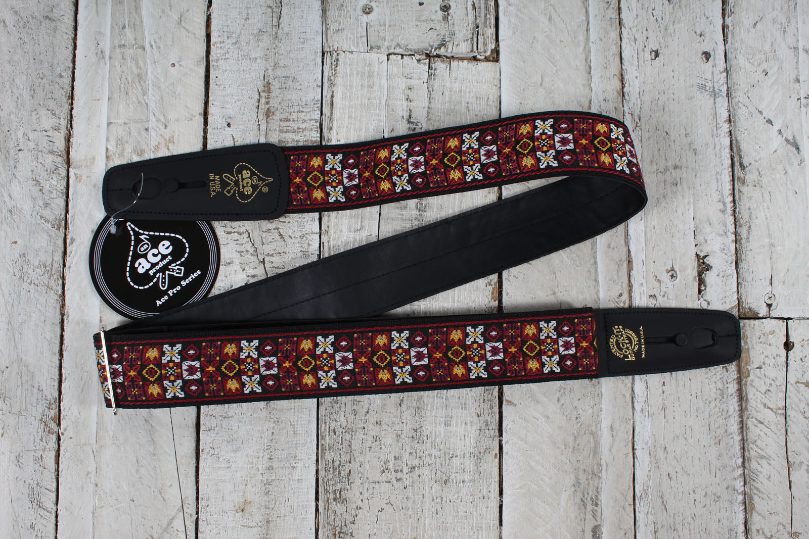 D'Andrea ACEPRO-1 Ace Pro LOCK-IT Locking Guitar Strap 2 Inch Wide Guitar Strap