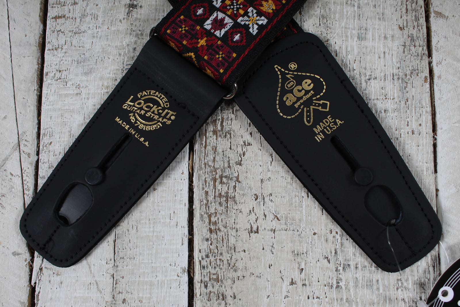 D'Andrea ACEPRO-1 Ace Pro LOCK-IT Locking Guitar Strap 2 Inch Wide Guitar Strap