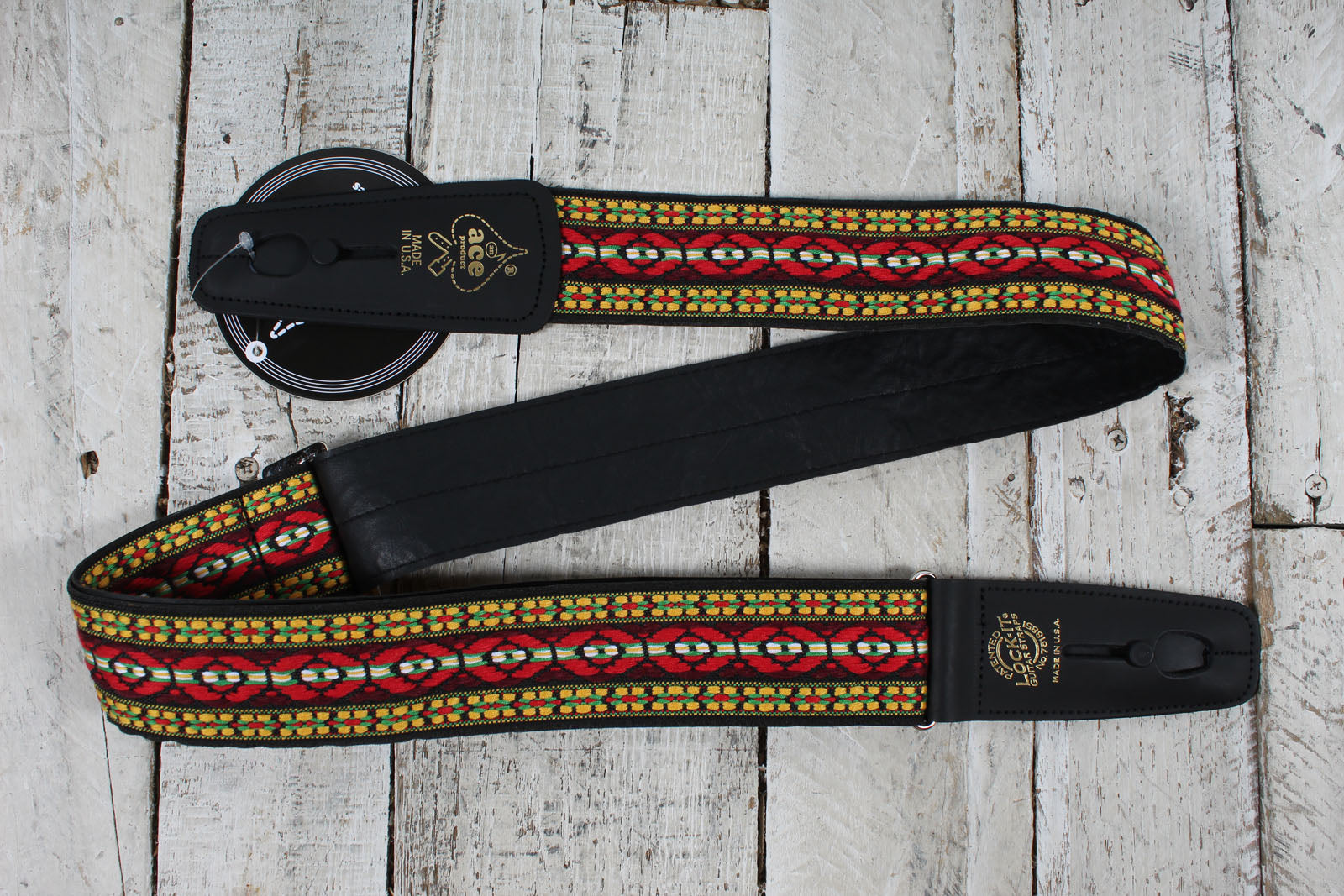 D'Andrea ACEPRO-4 Ace Pro LOCK-IT Locking Guitar Strap 2 Inch Wide Jacquard Guitar Strap