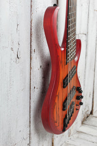 Ibanez BTB866MS 6 String Electric Bass Guitar Brown Topaz Burst Flat with Case
