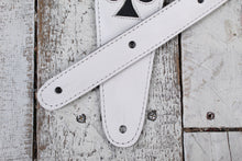 Load image into Gallery viewer, Henry Heller 2.5 Inch Garment Leather Guitar Strap Playing Cards White
