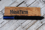 Henry Heller 2 Inch Wide Black with Blue Strip Suede Adjustable Guitar Strap