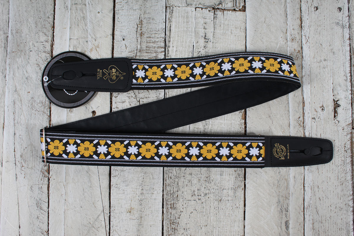 D'Andrea ACEPRO-5 Ace Pro LOCK-IT Locking Guitar Strap 2 Inch Wide Jacquard Guitar Strap