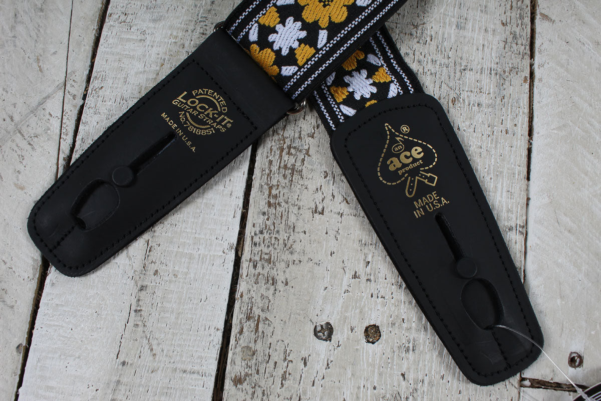 D'Andrea ACEPRO-5 Ace Pro LOCK-IT Locking Guitar Strap 2 Inch Wide Jacquard Guitar Strap