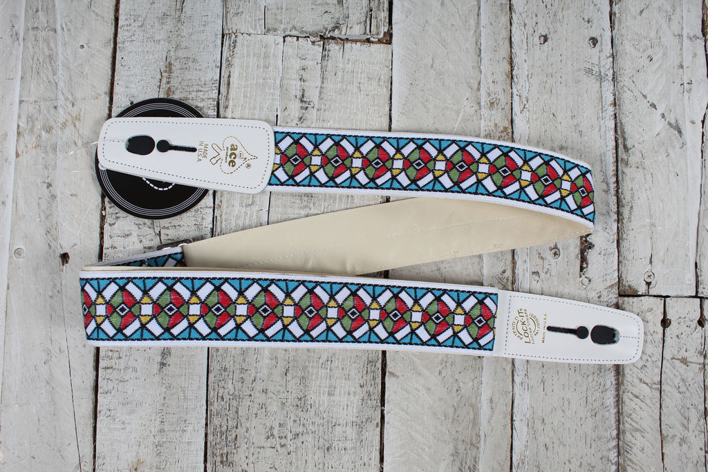 D'Andrea ACEPRO-3 Ace Pro LOCK-IT Locking Guitar Strap 2 Inch Wide Jacquard Guitar Strap