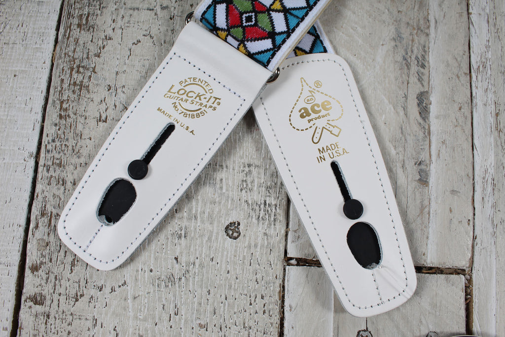 D'Andrea ACEPRO-3 Ace Pro LOCK-IT Locking Guitar Strap 2 Inch Wide Jacquard Guitar Strap