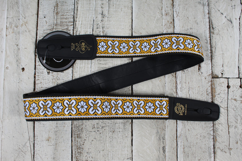 D'Andrea ACEPRO-2 Ace Pro LOCK-IT Locking Guitar Strap 2 Inch Wide Jacquard Guitar Strap