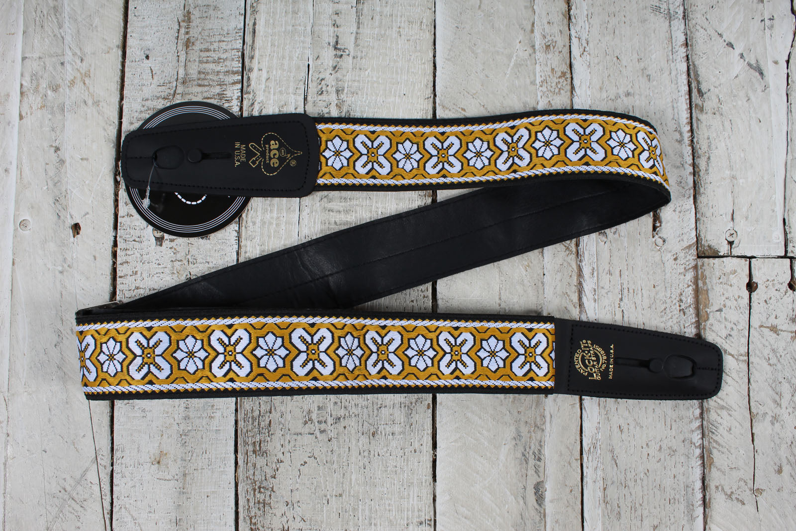 D'Andrea ACEPRO-2 Ace Pro LOCK-IT Locking Guitar Strap 2 Inch Wide Jacquard Guitar Strap