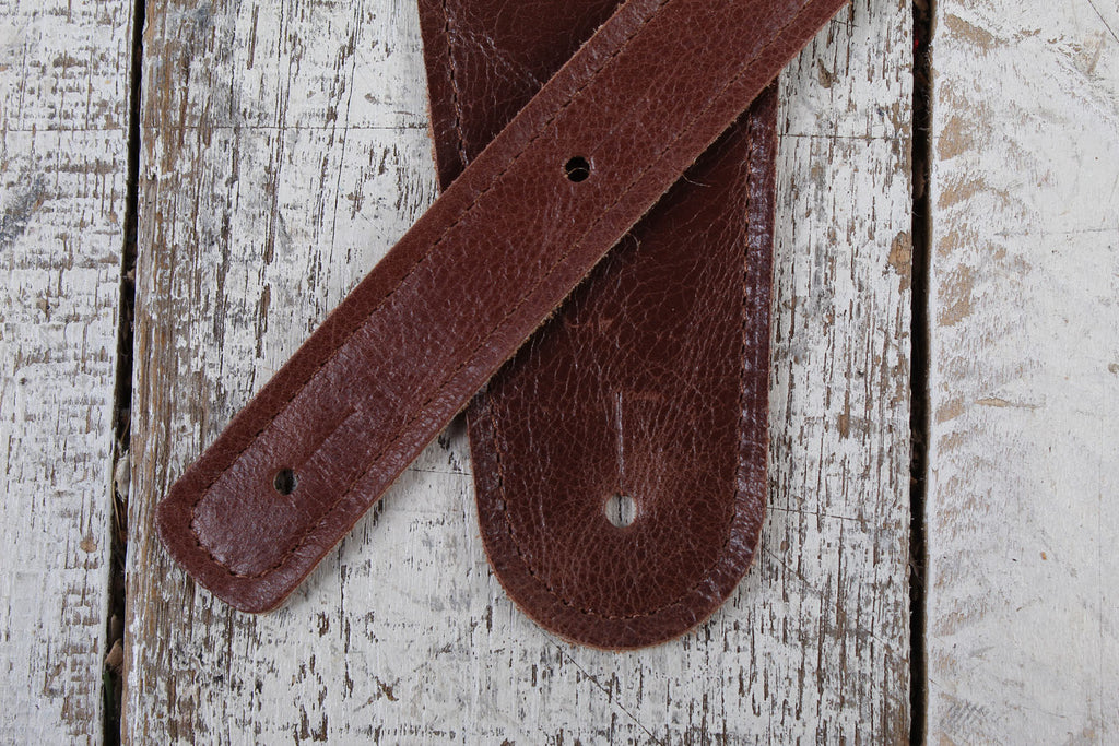 Henry Heller 2.5 Inch Width Capri Leather Adjustable Guitar Strap Burnished Brown