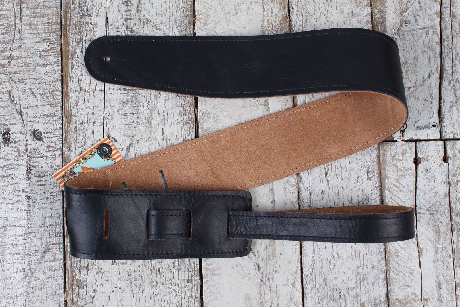 Henry Heller 2.5 Inch Width Capri Leather Adjustable Guitar Strap Black