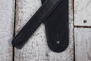 Henry Heller 2.5" Width Capri Leather Adjustable Guitar Strap Black