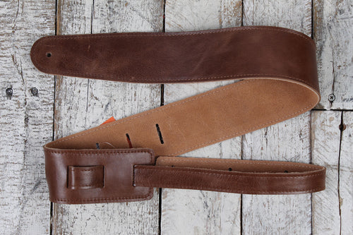 Henry Heller 2.5 Inch Width Capri Leather Adjustable Guitar Strap Vintage Brown