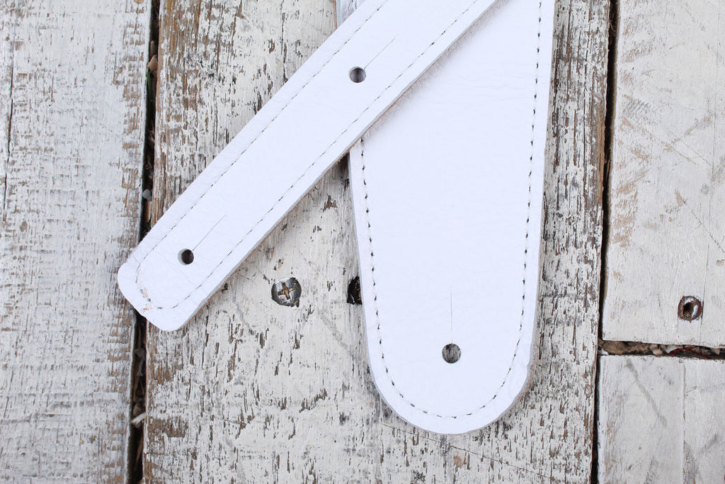 Henry Heller 2.5 Inch Width Capri Leather Adjustable Guitar Strap White