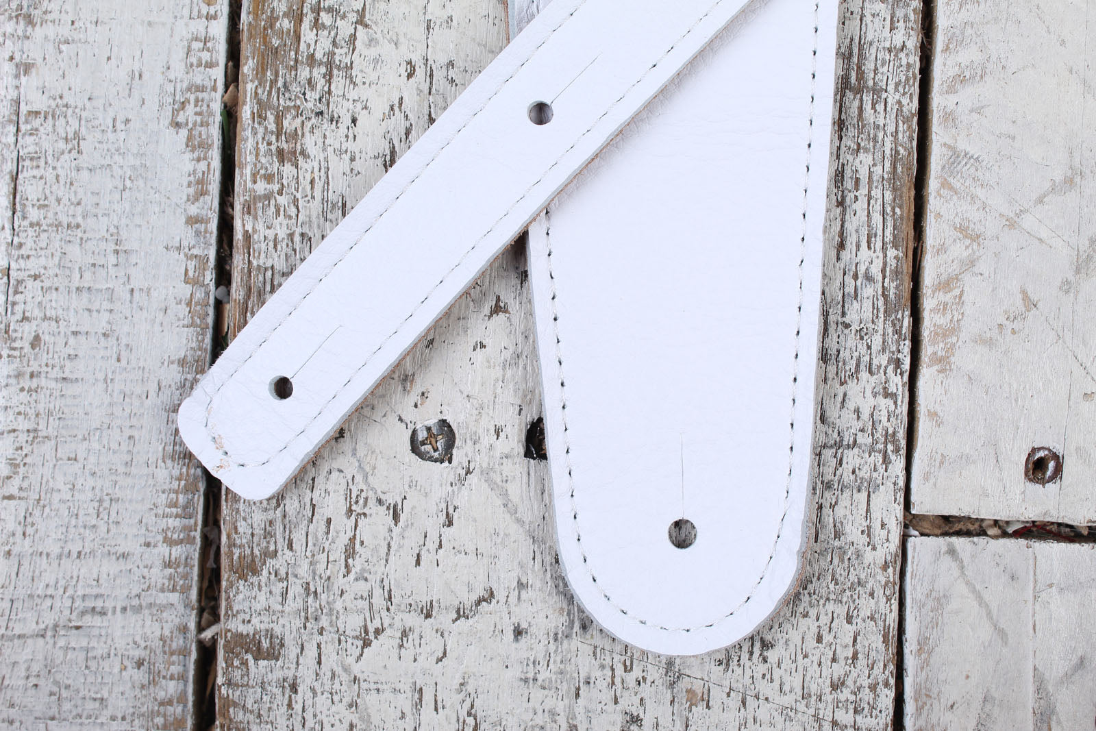 Henry Heller 2.5 Inch Width Capri Leather Adjustable Guitar Strap White