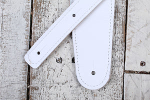 Henry Heller 2.5 Inch Width Capri Leather Adjustable Guitar Strap White