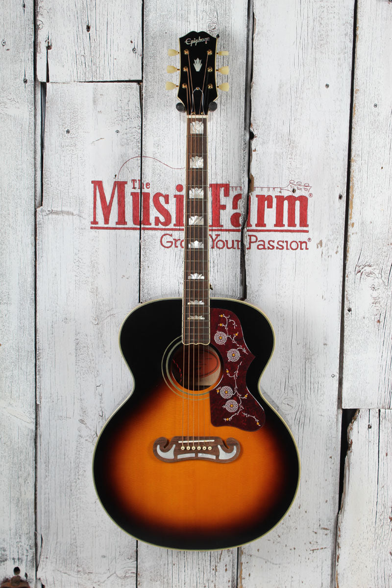 Epiphone J-200 Super Jumbo Acoustic Electric Guitar Aged Vintage Sunburst Gloss