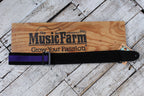 Henry Heller 2 Inch Wide Black with Purple Strip Suede Adjustable Guitar Strap