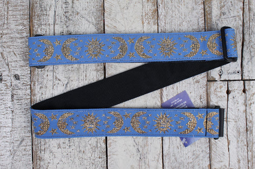 Lock-It Straps Designer Series 2 Inch Guitar Strap with Locking Ends Blue Moon