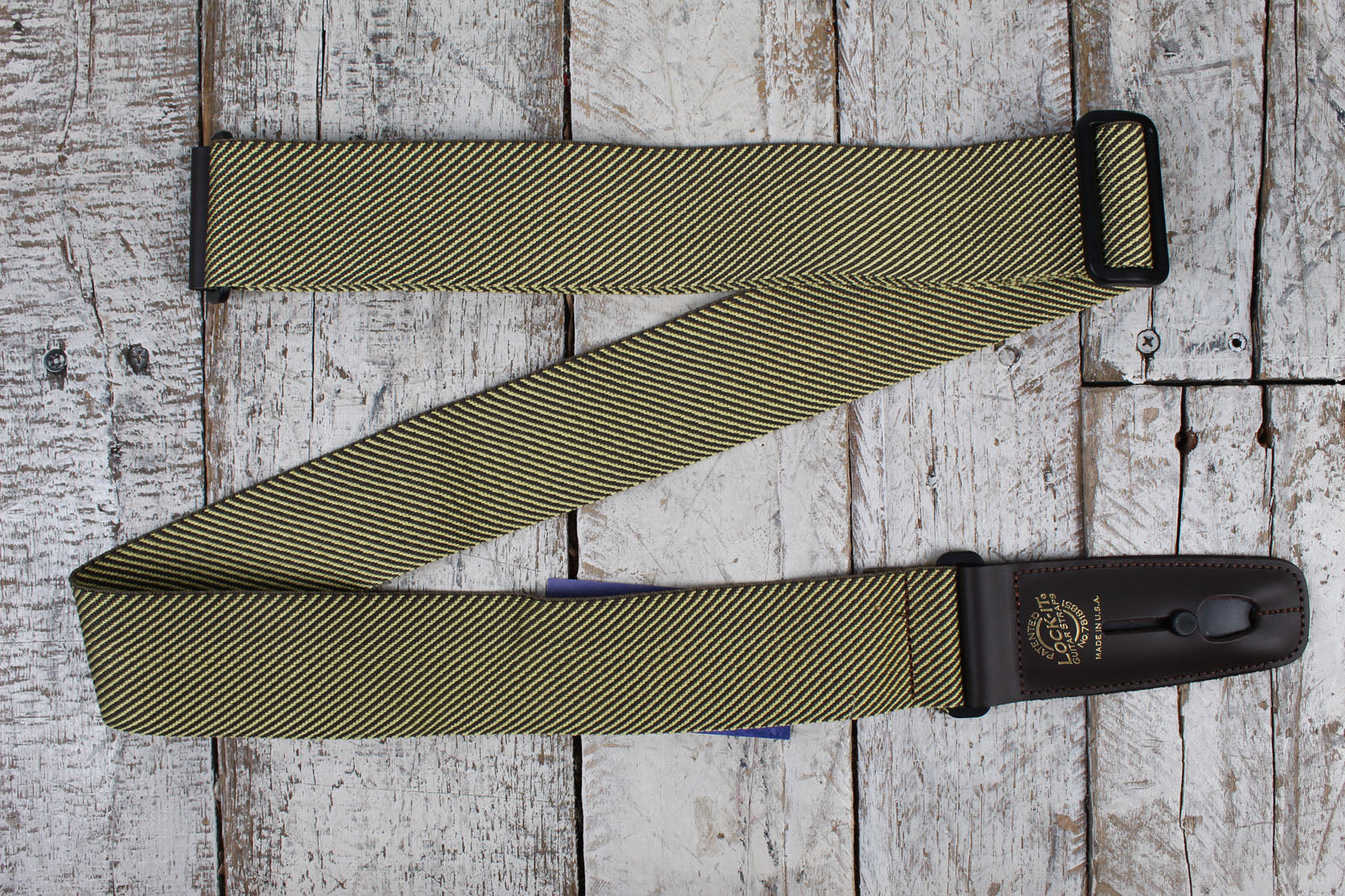Lock-It Straps Retro Vintage Series 2 Inch Guitar Strap Brown Tweed