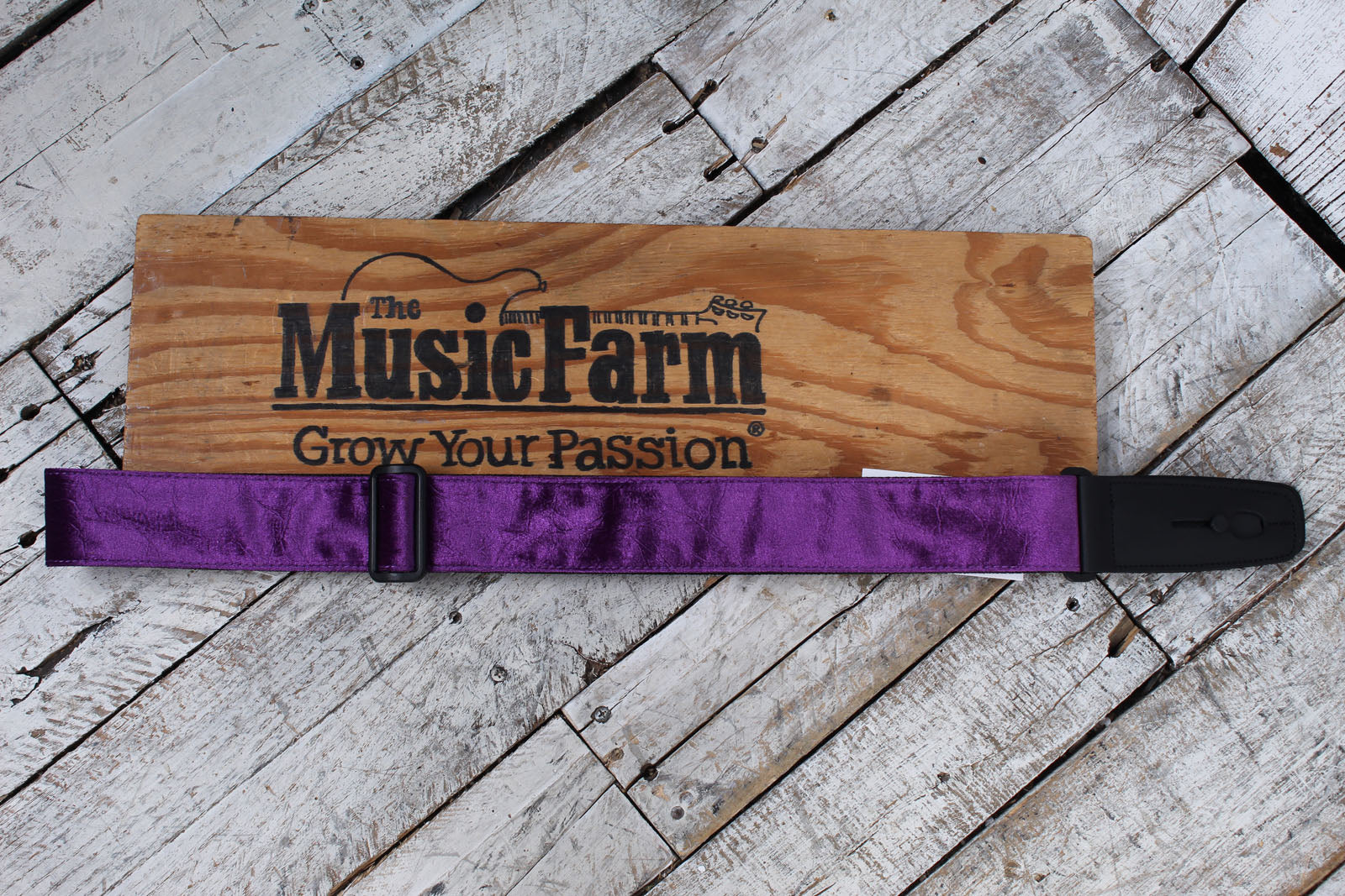 Lock-It Straps 2 Inch Crushed Velvet Guitar Strap Purple