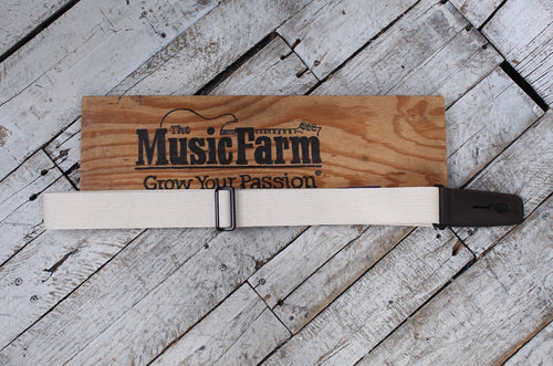 Lock-It Straps Cotton Series Guitar Strap Natural and Brown