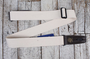 Lock-It Straps Cotton Series Guitar Strap Natural and Brown