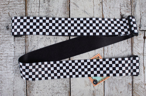 Henry Heller Artist Series Sublimation Guitar Strap Black and White Checkerboard
