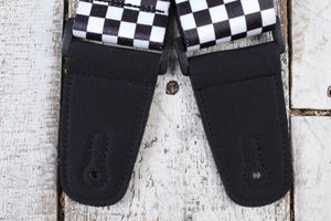 Henry Heller Artist Series Sublimation Guitar Strap Black and White Checkerboard