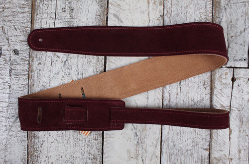 Henry Heller Burgundy Capri Suede Guitar Strap with Nubuck Backing