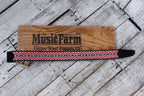 Henry Heller 2 Inch Woven Peruvian Wool Guitar Strap with Suede Backing Red Black and White