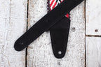 Henry Heller 2 Inch Woven Peruvian Wool Guitar Strap with Suede Backing Red Black and White