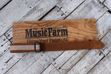 Load image into Gallery viewer, Henry Heller 2 Inch Wide Light Brown with Tan Strip Suede Adjustable Guitar Strap