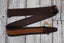 Henry Heller 2 Inch Wide Dark Brown with Light Brown Strip Suede Adjustable Guitar Strap