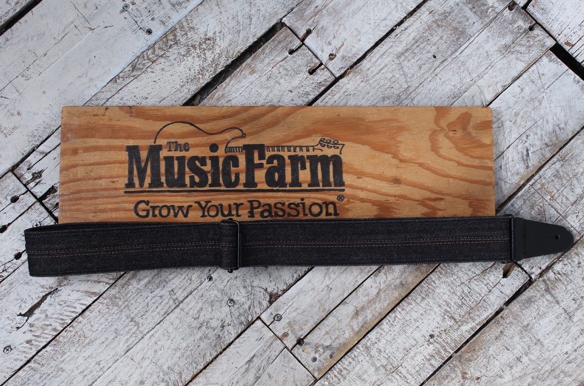 Fender x Wrangler Denim Guitar Strap Washed Black Stitch Secondary image