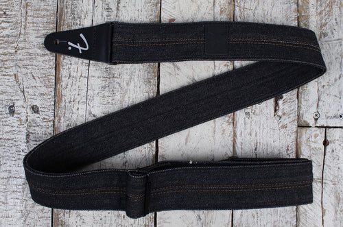 Fender x Wrangler Denim Guitar Strap Washed Black Stitch