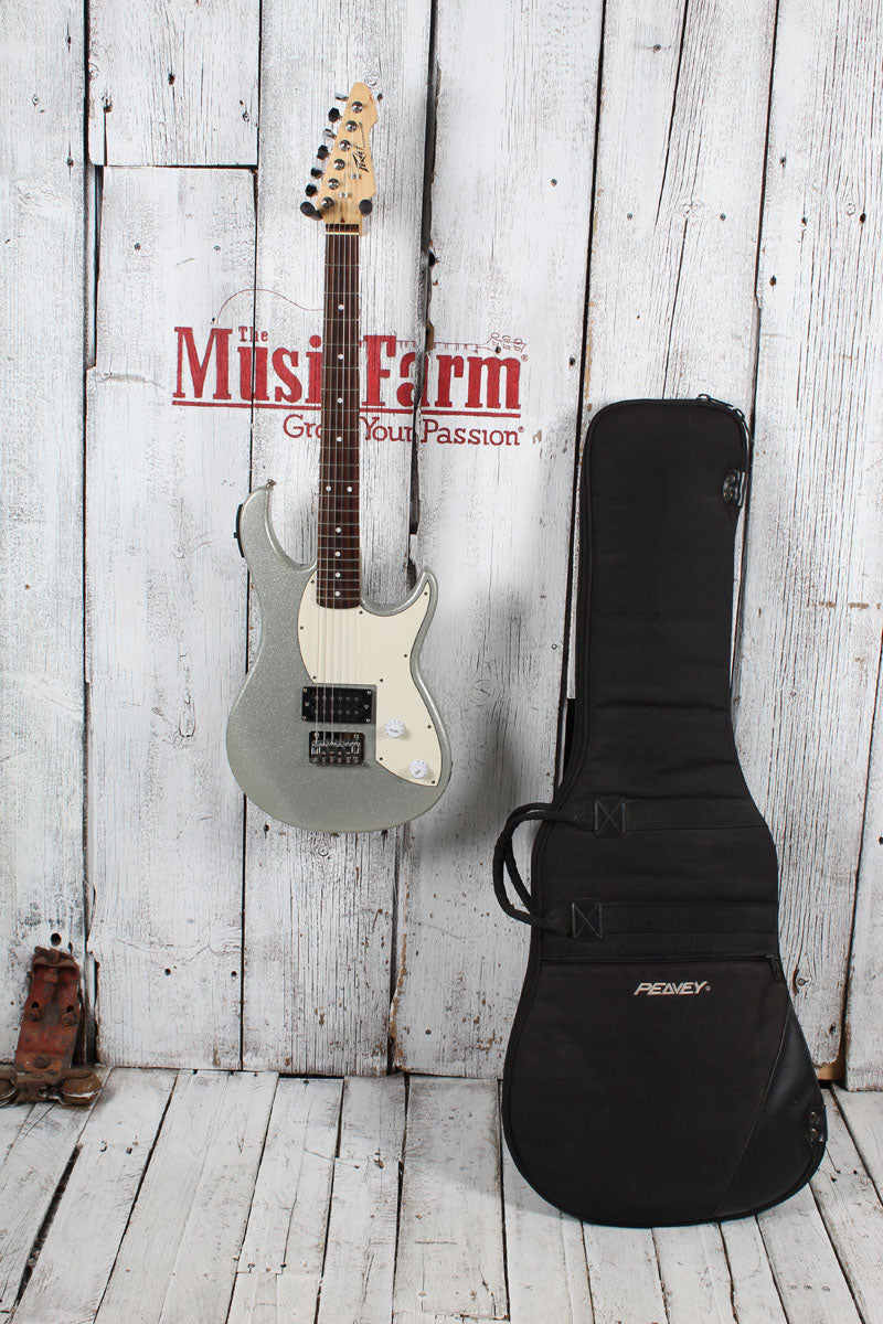 Peavey Rockmaster Electric Guitar Silver Sparkle with Gig Bag