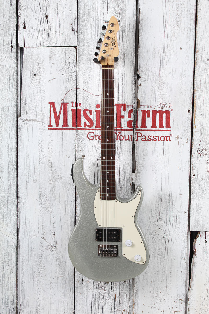 Peavey Rockmaster Electric Guitar Silver Sparkle with Gig Bag