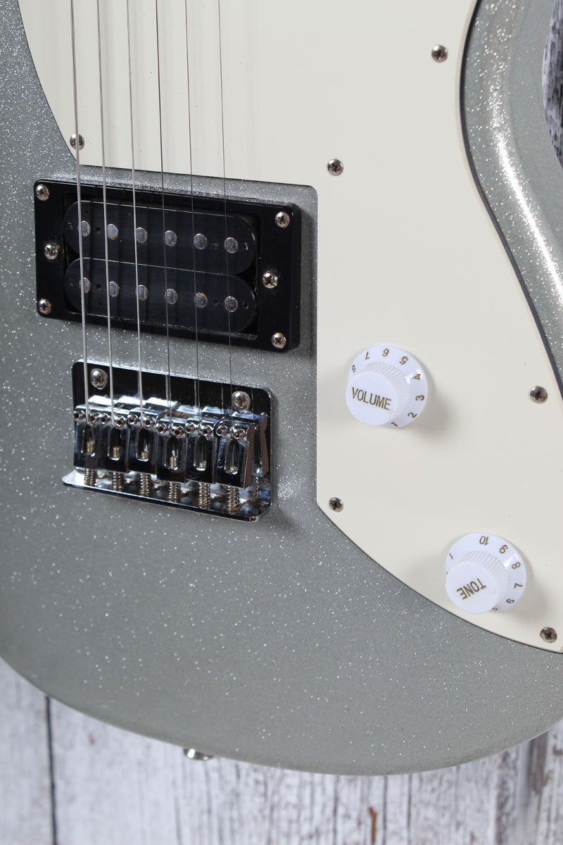 Peavey Rockmaster Electric Guitar Silver Sparkle with Gig Bag