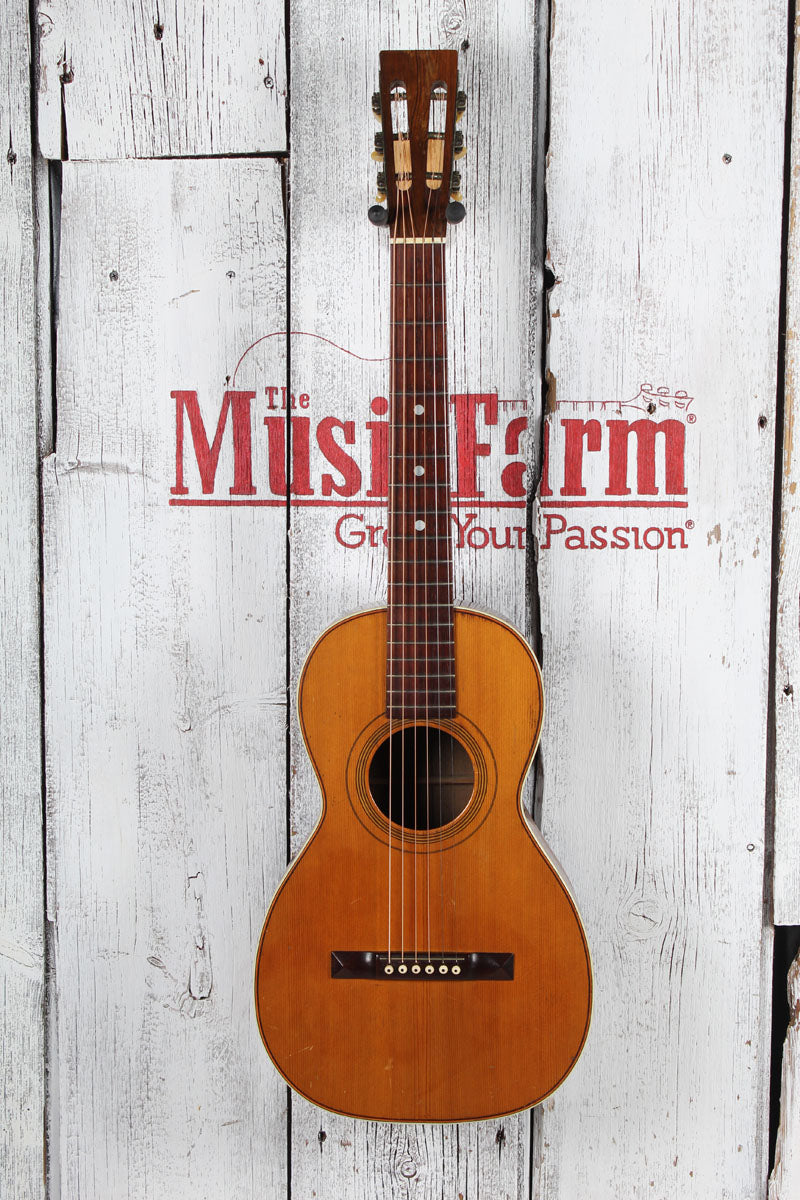 Thompson Vintage Parlor Acoustic Guitar with Custom Wood Case
