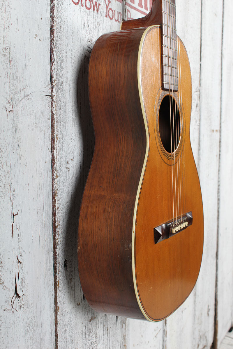 Thompson Vintage Parlor Acoustic Guitar with Custom Wood Case
