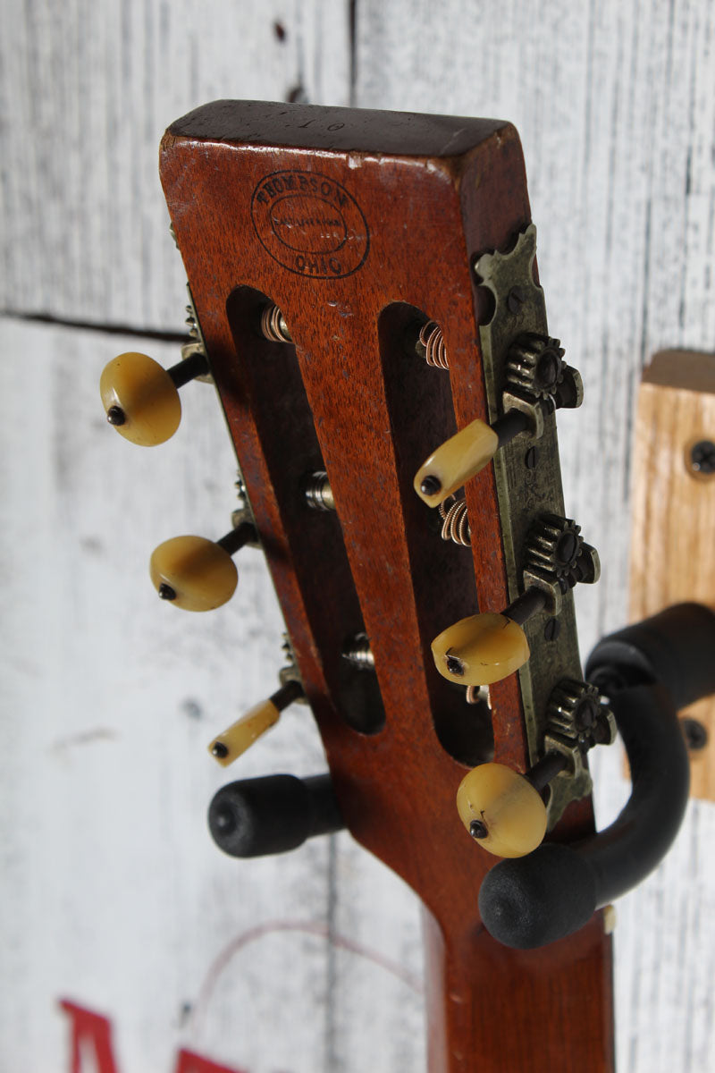 Thompson Vintage Parlor Acoustic Guitar with Custom Wood Case