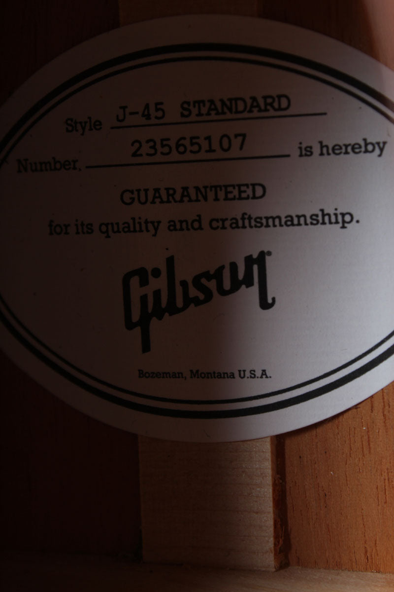 Gibson J-45 Standard Acoustic Electric Guitar Honeyburst with Hardshell Case