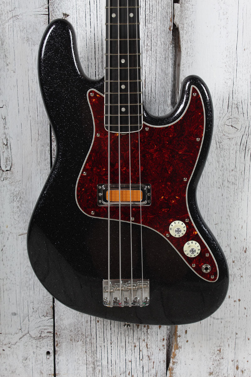 Fender 2026 Limited Edition Gold Foil Jazz Bass Guitar Black Sparkle w Gig Bag Main image