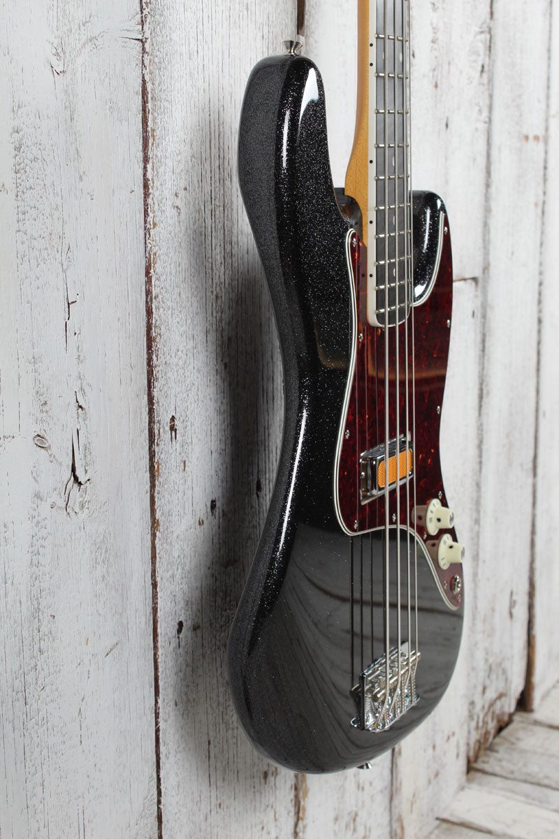 Fender 2026 Limited Edition Gold Foil Jazz Bass Guitar Black Sparkle w Gig Bag