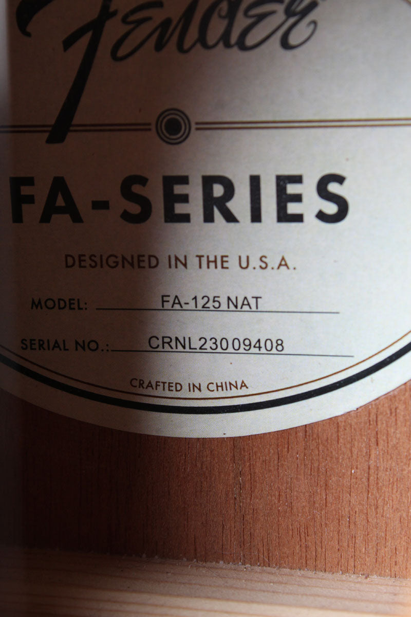 Fender 2024 FA-125 Dreadnought Acoustic Guitar Natural Finish